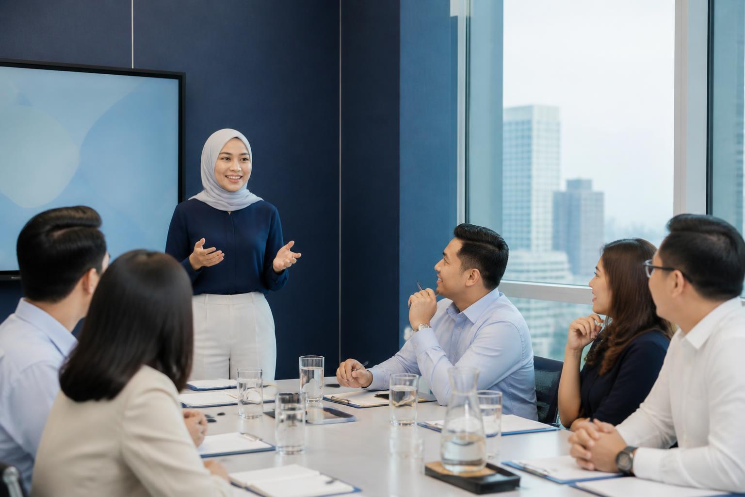 Trainer Aulia Persada menyampaikan materi kepada peserta corporate training